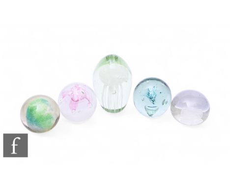 Five various Caithness and other paperweights to include a dump example. (5) Condition reports for each lot are available on 