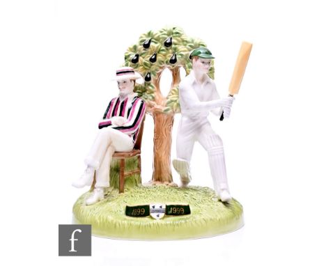 A Royal Worcester figure group, 'Worcestershire County Cricket Club, 100 years as a first class county 1899-1999', modelled a