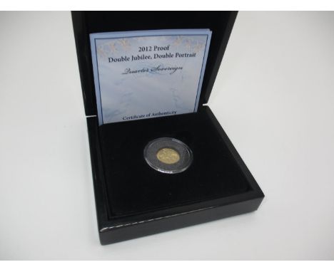 2012 Proof Double Jubilee Double Portrait Gold Quarter Sovereign 