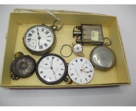 Dennison Cased Military Issue Pocket Compass, Pocket Watches and a Lighter 