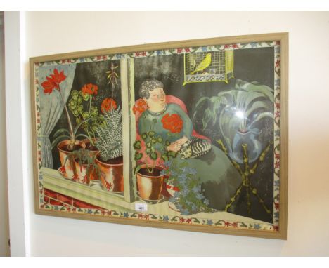 John Nash, CBE, RA, British 1893-1977, Window Plants (From The School Prints Series), Lithograph Printed, 49x75cm 