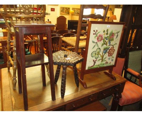 Firescreen Table, Stool and Plant Table 