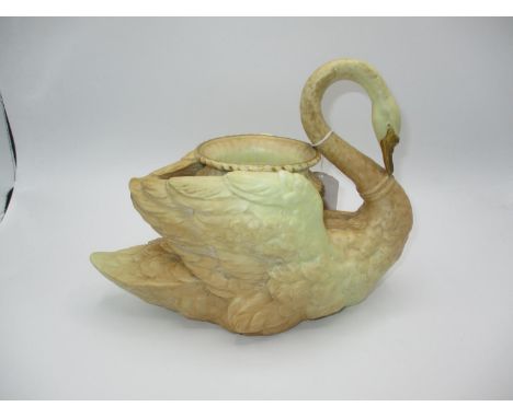 Royal Worcester Porcelain Swan Vase 