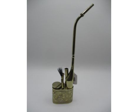 Oriental White Metal Opium Pipe 