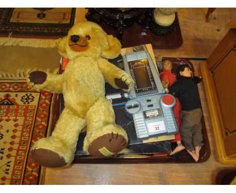 Merrythought Teddy Bear, Lego, Electron Blaster and 2 Action Men 