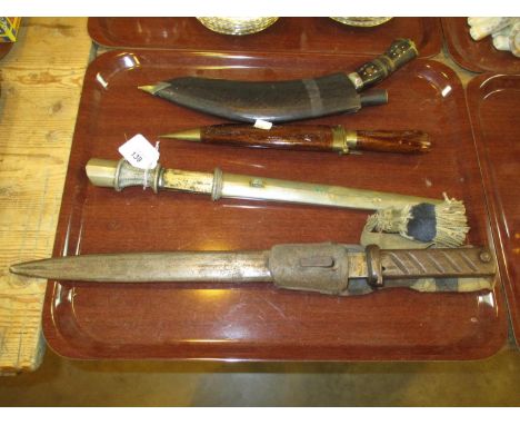 Bayonet, Eastern Dagger, Kukhri and a Carving Knife 