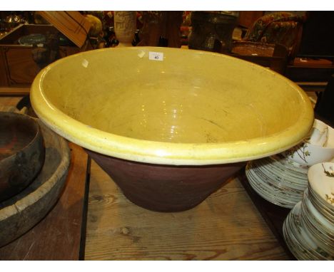 Large Glazed Pottery Basin, 51cm 