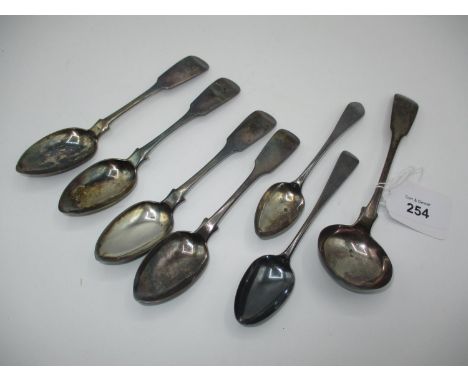 Scottish Provincial Dundee Silver Sauce Ladle and 4 Teaspoons by Alexander Cameron and a James Douglas Teaspoon, along with A