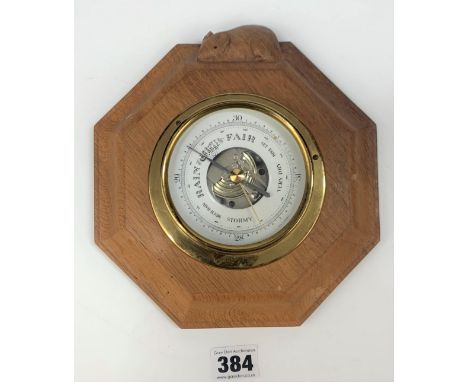 Mouseman octagonal barometer 8”