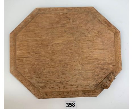 Mouseman octagonal bread board 12” x 10”