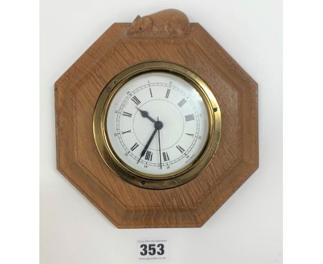 Mouseman octagonal wall clock 8” 