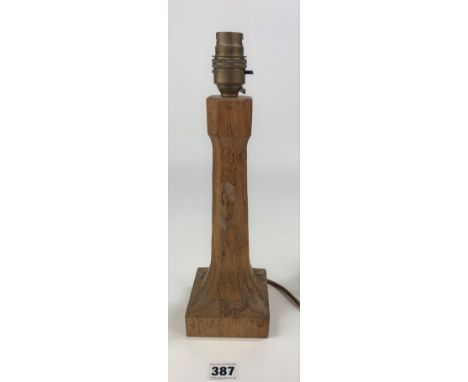 Mouseman table lamp 10” high