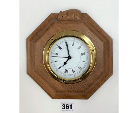 Mouseman octagonal wall clock 8”