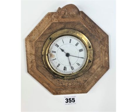 Mouseman octagonal wall clock 8”