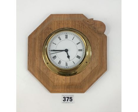Mouseman octagonal wall clock 8”