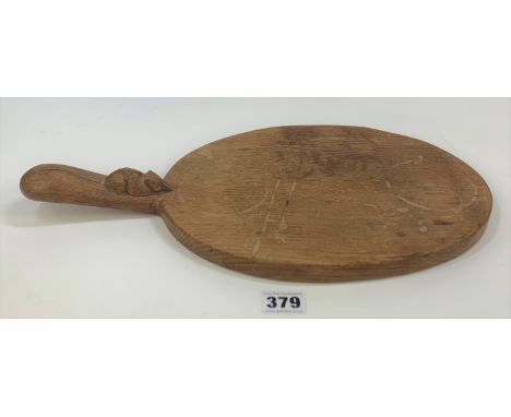 Mouseman cheese board with handle 15.5” long
