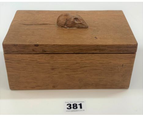 Mouseman lidded box 7” long x 4.5” wide x 3.25” high