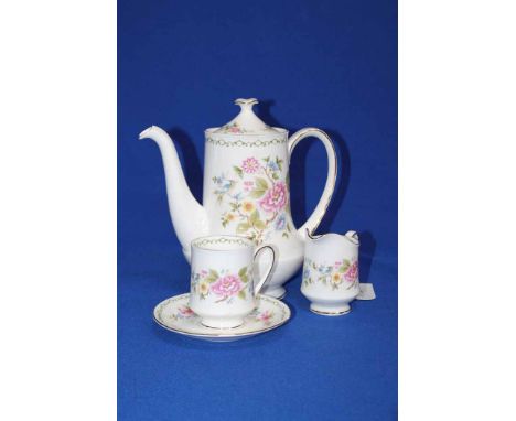 PARAGON 'TAY 'SAN' PATTERN COFFEE SET
with gilt and floral decoration, comprising of coffee pot, six cups, six saucers, sugar