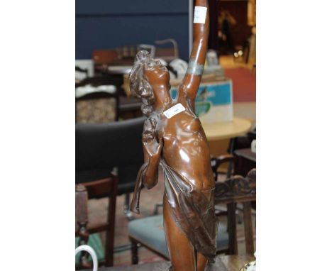 SPELTER FIGURE LAMP
of a female on a marble base
