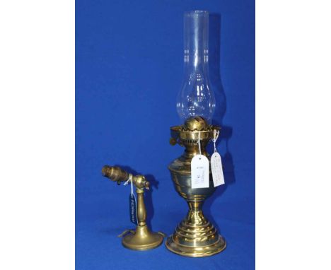 BRASS PARAFFIN LAMP
along with another brass electric lamp (2)
