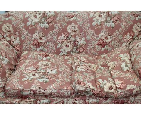 LATE VICTORIAN TWO SEAT SOFA AND CHAIR
upholstered in machine tapestry