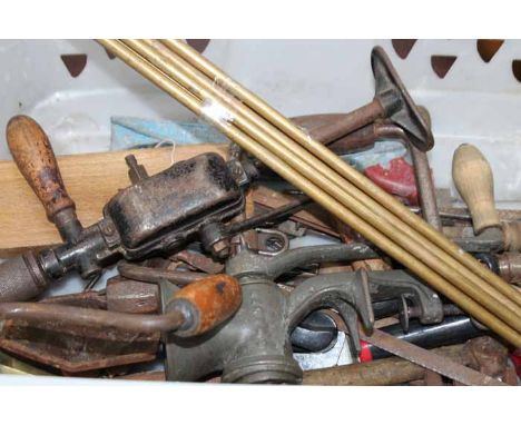 COLLECTION OF VINTAGE TOOLS
including carpet rods etc. 