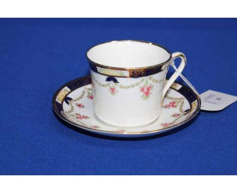 BALMORAL CHINA PART TEA SET
with blue floral and gilt decoration; comprising of six cups, five saucers and six side plates