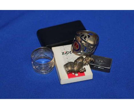 PLATED SNUFF BOX, BRASS PUNCH NOVELTY VESTA also various pill boxes and cigarette lighters