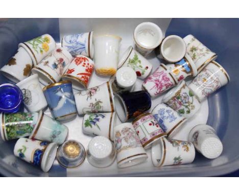 COLLECTION OF CERAMIC AND GLASS THIMBLES
including  Crown Derby,  Royal Doulton, etc