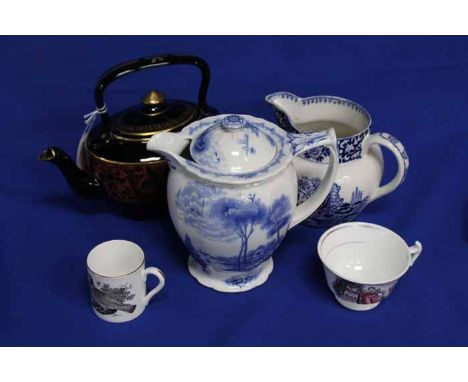 COLLECTION OF CERAMIC TABLE WARE
including blue and white, Thomas Bewick for Crown Staffordshire, Shelley, etc