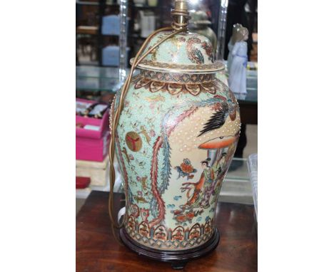 JAPANESE CERAMIC TABLE LAMP
with gilt decorations