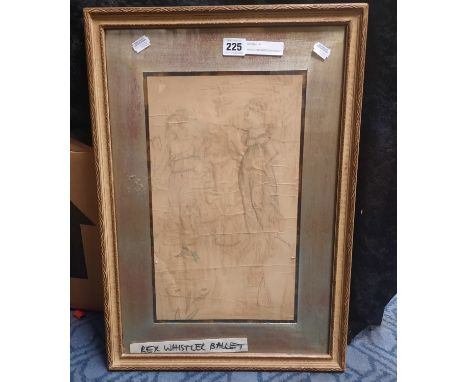 ''BALLET'' REX WHISTLER PENCIL SKETCH 22CM X 37CM WITHOUT FRAME
