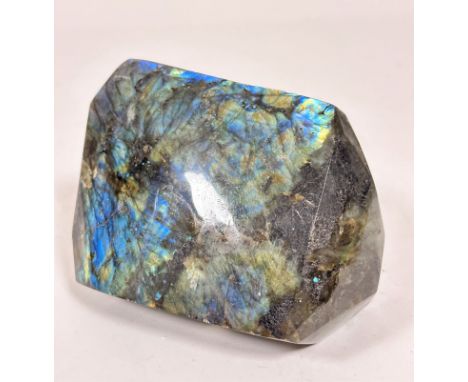 A polished fluorite boulder (13cm x 15cm x 9cm)