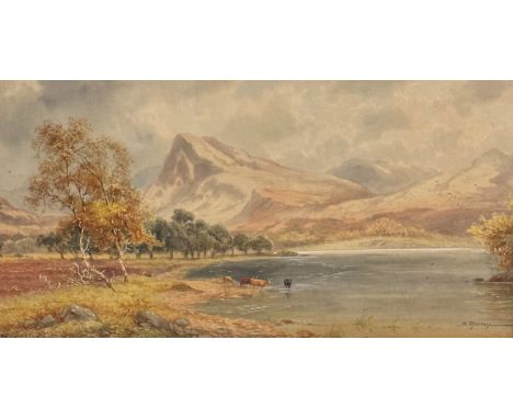 H Murray, Scottish, Silver Strand Loch Katrine, watercolour, signed bottom right, gilt glazed mounted frame, (21c x 39cm)