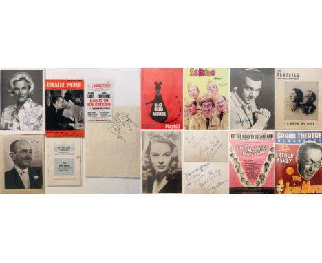 EARLY 20TH CENTURY ENTERTAINMENT STARS SIGNED. A quantity of signed and unsigned pieces of entertainment memorabilia, typical