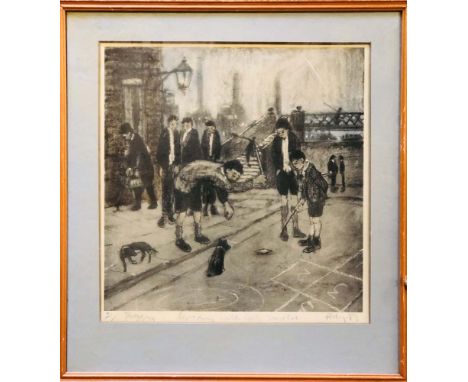 TONY WARREN CORONATION ST COLLECTION FOR BURY HOSPICE - HAROLD RILEY HAND SIGNED PROOF PRINT. A mounted, hand signed, print o