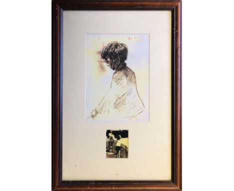 TONY WARREN CORONATION ST COLLECTION FOR BURY HOSPICE - HAROLD RILEY PRINT. A mounted and framed print of Harold Riley - The 