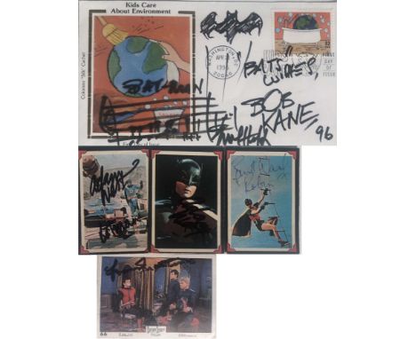 BATMAN/GERRY ANDERSON. Collection of signed memorabilia to include: first day cover signed by Bob Kane, Neil Hefti, four A&am