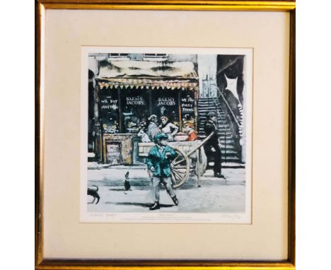 TONY WARREN CORONATION ST COLLECTION FOR BURY HOSPICE - HAROLD RILEY ARTIST PROOF PRINT. A mounted, hand signed, artist's pro