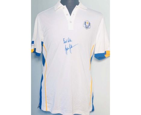 RYDER CUP SHIRT SIGNED BY STEPHEN GALLACHER. A genuine 'Glenmuir 1891' shirt as issued to the European Ryder Cup team of 2014
