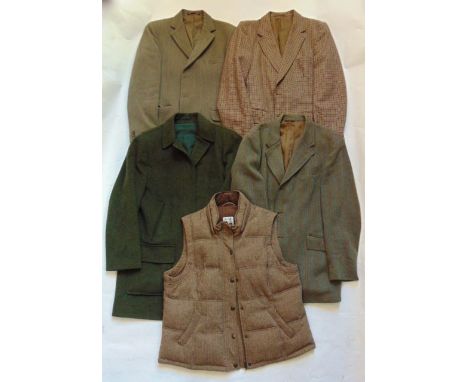 A selection of good quality gentlemen's vintage tuled jackets to include examples by St Michael, Ballentyne, etc