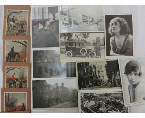 A collection of early to mid-20th century cards, some English topographical actresses, etc together with a number of cigarett
