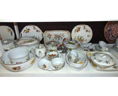 A quantity of Royal Worcester Evesham pattern oven-to-table wares comprising  a large oval tureen and cover, pair of further 