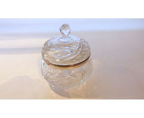 A George V silver-mounted cut glass sweet jar,  Roberts & Dore Ltd, London, 1927, the bulbous body with decorative motifs and