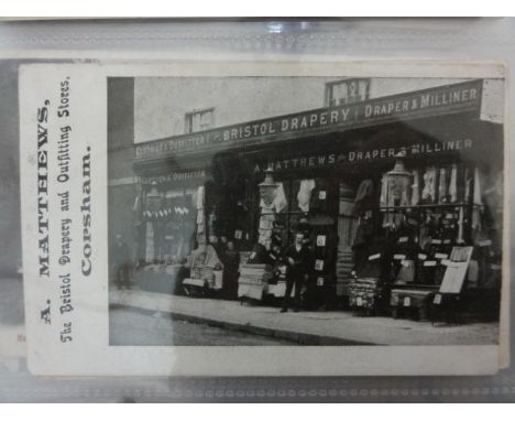 Sixty old postcards, commercial buildings, hotels, bed and breakfasts, schools, youth hostels, etc