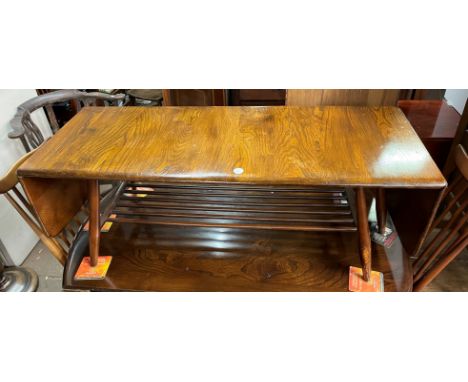 ERCOL DARK ELM DROP FLAP COFFEE TABLE 