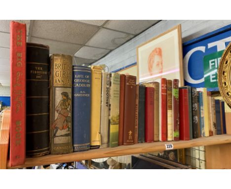 SHELF OF MISCELLANEOUS HARDBACK BOOKS AND NOVELS INC BRITISH GIRLS ANNUALS, THE FIRESIDE 1887