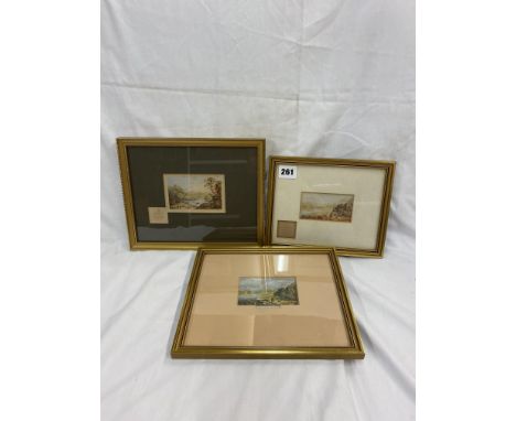 BAXTER PRINT BROUGHAM CASTLE CL307 CIRCA 1850 AND RIVER CAMEL CORNWALL CL285 CIRC 1850 AND AND ONE OTHER RIVER CAMEL ALL FRAM
