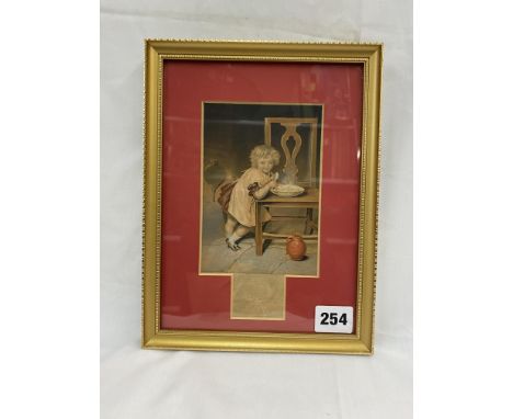BAXTER PRINT ENTITLED SO NICE CL267 1852 STAMPED MOUNT FRAMED AND GLAZED 