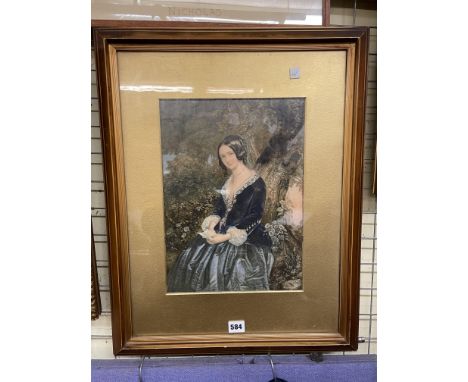 GEORGE BAXTER PRINT ENTITLED THE DAY BEFORE MARRIAGE CL353 JULY 30TH 1853 FRAMED AND GLAZED 